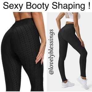 Booty Scrunch Lux Contour Booty Shaping Black Leggings Yoga Pants Size Medium
